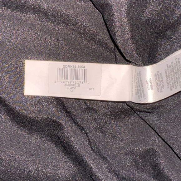 NWOT Dress the Population Black Aubrielle Rosette One Shoulder Maxi Gown sz M - Picture 6 of 9